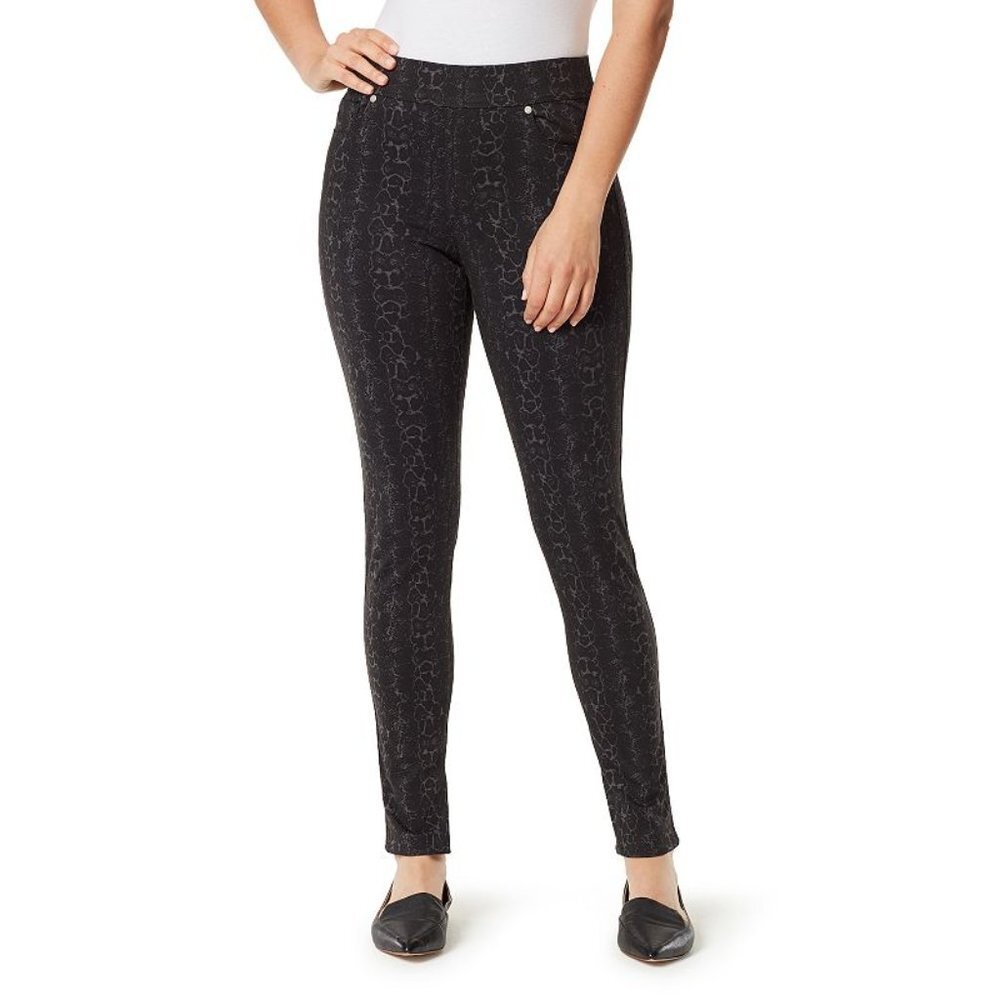 Gloria Vanderbilt Avery Snake Pattern Pull-on Ponte Pants, Size 6